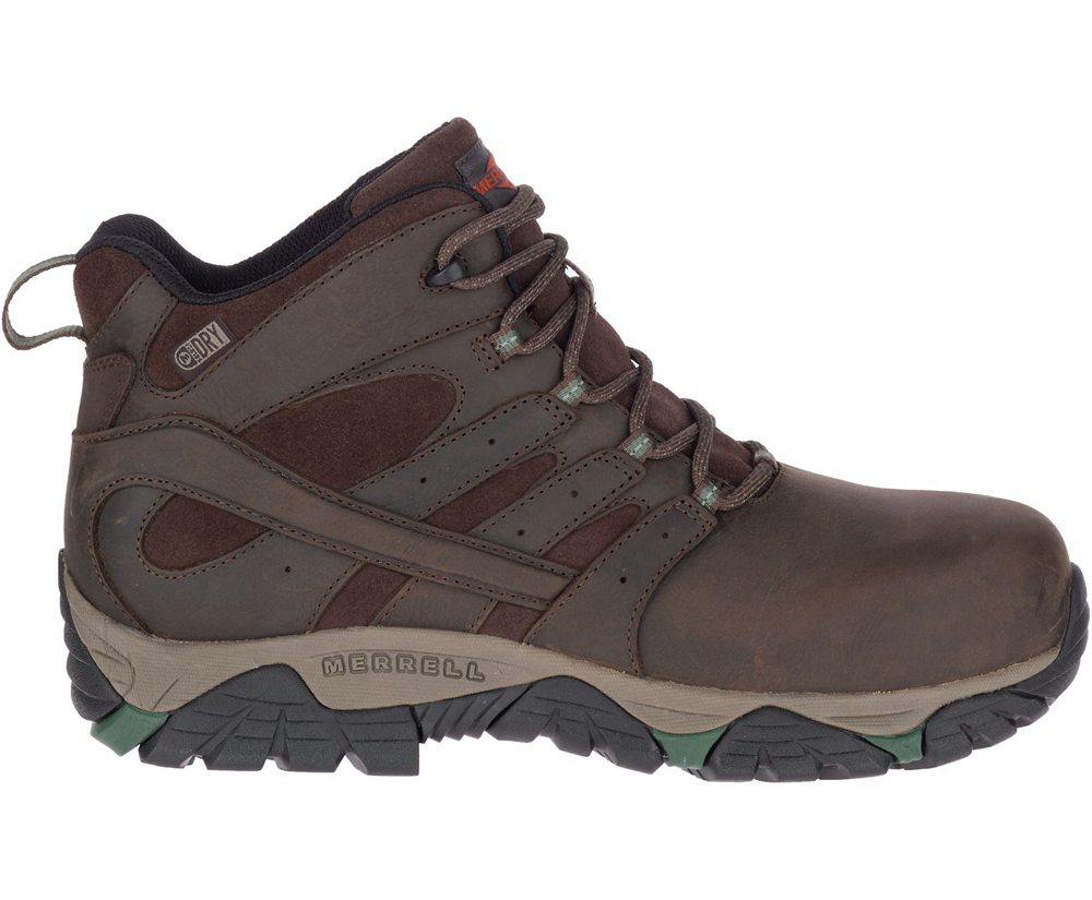 Merrell Boots Brown - Moab Vertex Mid Leather Waterproof Comp Toe - Mens 98TRLCYBU